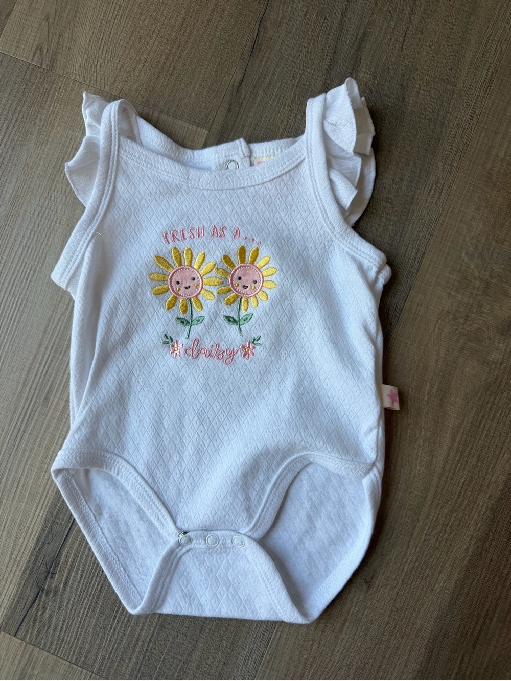 Millie & Myles White Baby Onesie - "Fresh as a Daisy"